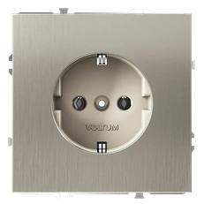 Изображение Розетка с заземлением Voltum S70 Metal, никель (механизм + накладка)